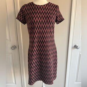 Calvin Klein Red and Black Zigzag Mini Dress